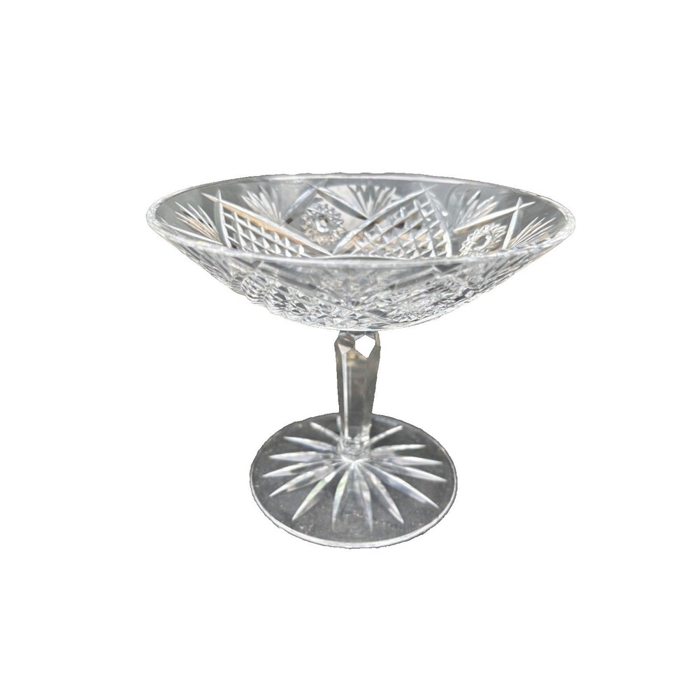 WATERFORD CRYSTAL DUNMORE HOBSTER PEDESTAL COMPOTE CANDY DISH MINT SIGN OLD LOGO